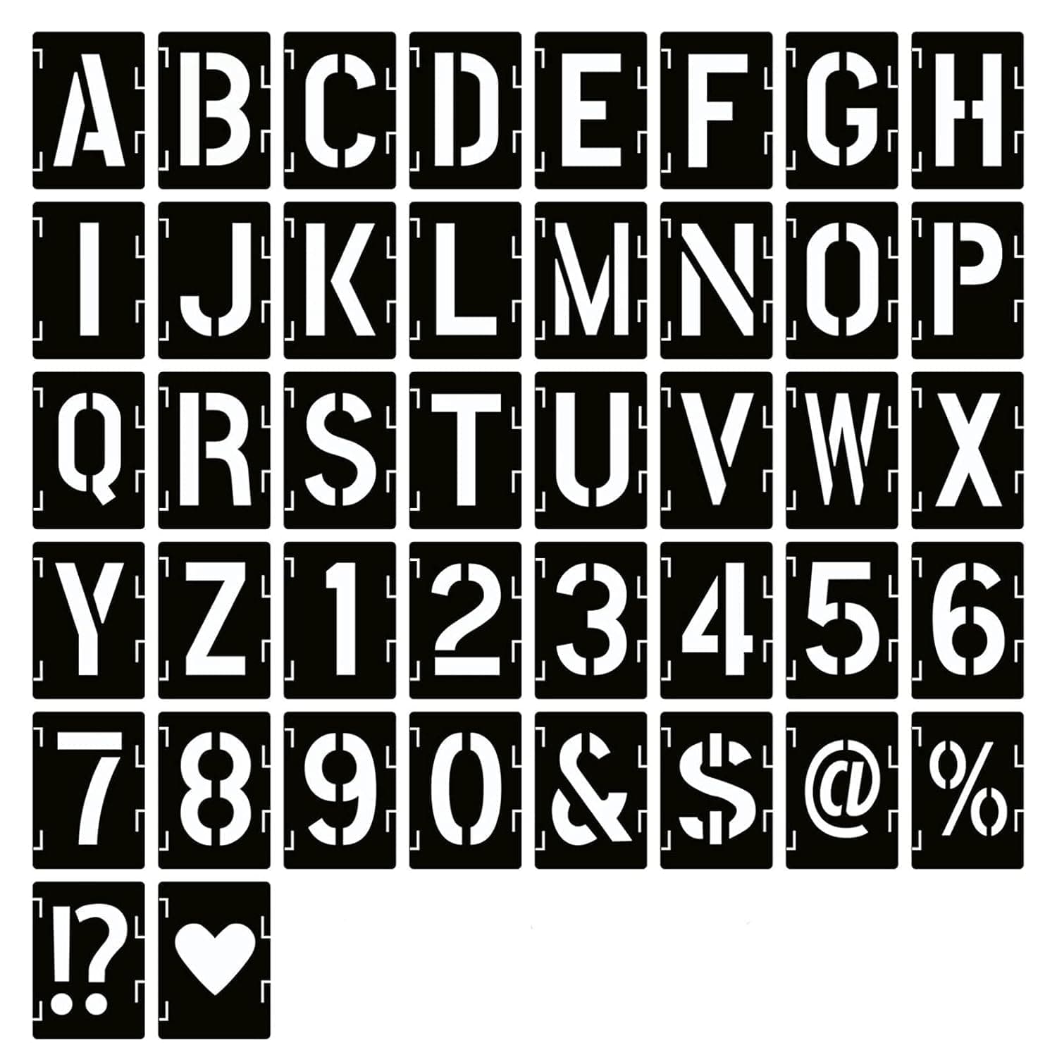 2 Inch Le tencils|42 Pcs Reusable Alphabet Templates Interlocking Stencil Kit for Painting On Wood|Wall|Fabric|Rock|Chalkboard|Sign|DIY Art Projects