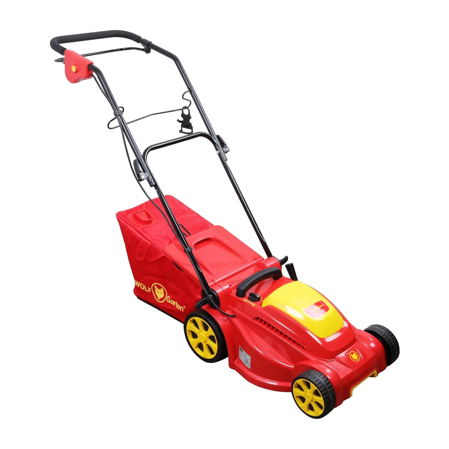 Wolf-Garten 18BKHJH2650 1600W 3500 RPM Electric 3-in-1 Lawn Mower, 14"(35cm) Winged Blade, Max. Mowing Area 350 Metre Square, 40L Grass Catcher Capacity, Soft Grip Handle, Cable Not Included, A 370 E