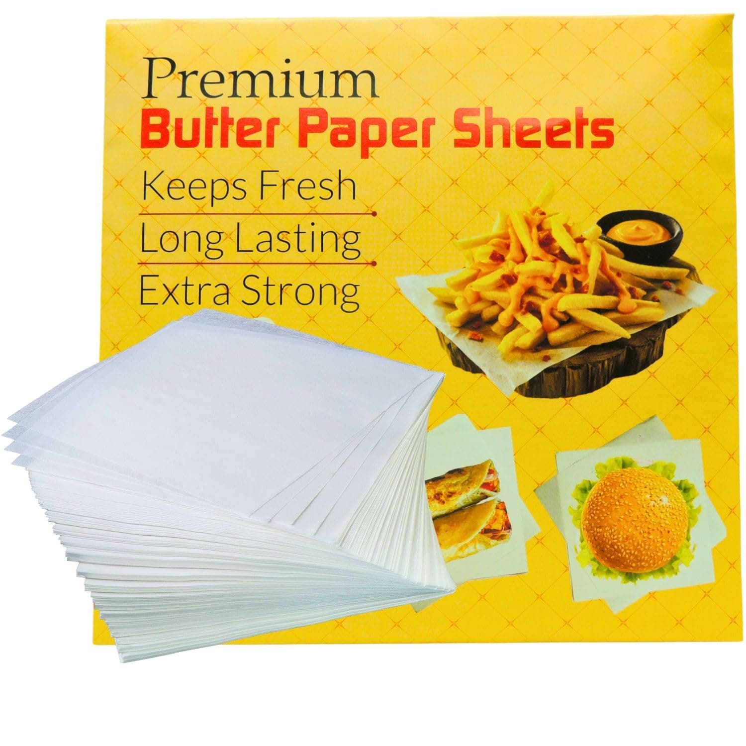 Oui Mama Butter Paper Sheets for Biskit Baking Paper for Cake Making, Non Stick, Suitable for Microwave, Oven Food Wrapping Paper (Size 9.5x9.5 Pack of 50 Pc)