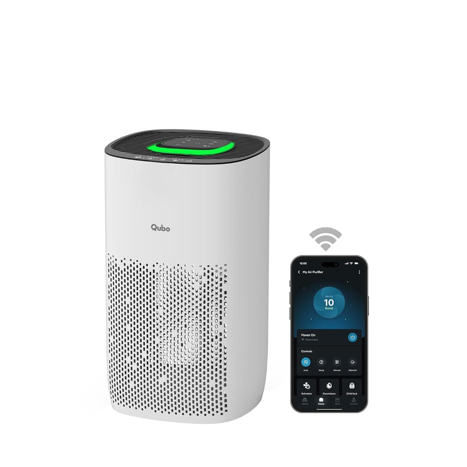 Qubo Smart Air Purifier Q200 by Hero | Up to 200 Sq. Ft.| True HEPA H13 | Removes 99.99% Dust, Allergens, Smoke, Virus & PM2.5 | 150 m³/h CADR |5-Stage Filter|App & Voice Control| 9000 Hrs Filter Life