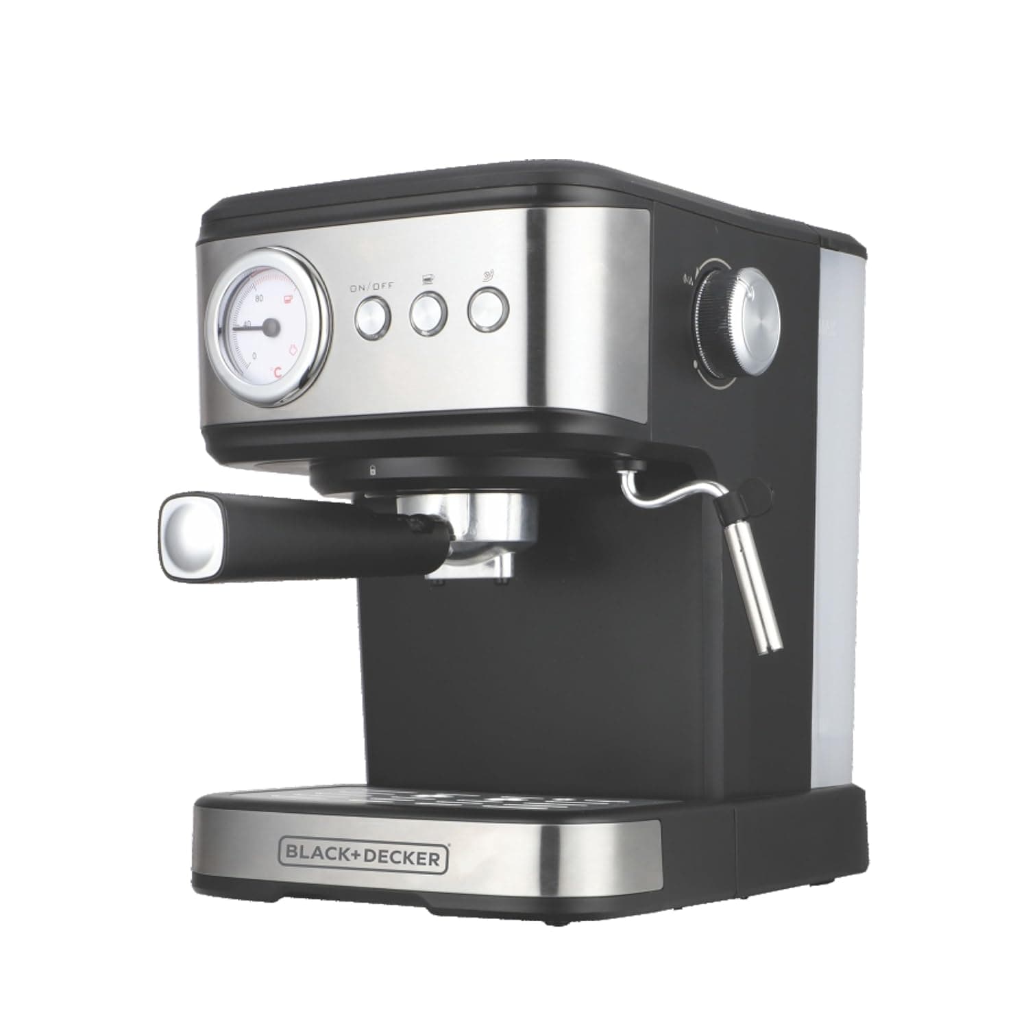 BLACK+DECKER BXCM1001IN 1100W 10-Cup 15 Bar Expresso Coffee Maker | 1.5L Water Tank Capacity | Anti-Drip Feature | Auto Keep-Warm Function | 2-year Warranty -(Black+Grey)